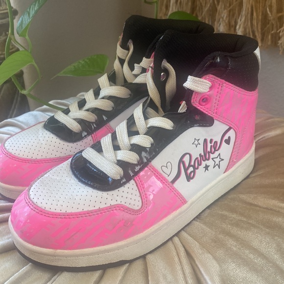 Barbie Other - - 🎀 Barbie Mattel Girls High top Sneakers Size 3 Pink